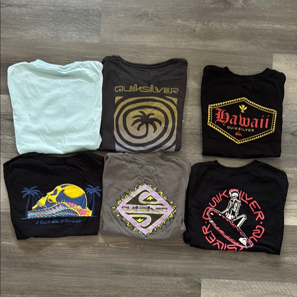 Set of 6 Boys Quiksilver T-Shirts (size small)
